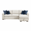 Pemberly Row Microfiber 2-Pc Sectional Sleeper With Reversible Chaise in Beige