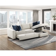 Pemberly Row Microfiber 2-Pc Sectional Sleeper With Reversible Chaise in Beige