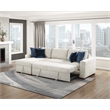 Pemberly Row Microfiber 2-Pc Sectional Sleeper With Reversible Chaise in Beige