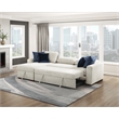 Pemberly Row Microfiber 2-Pc Sectional Sleeper With Reversible Chaise in Beige