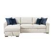 Pemberly Row Microfiber 2-Pc Sectional Sleeper With Reversible Chaise in Beige
