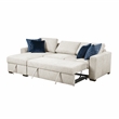 Pemberly Row Microfiber 2-Pc Sectional Sleeper With Reversible Chaise in Beige
