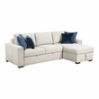 Pemberly Row Microfiber 2-Pc Sectional Sleeper With Reversible Chaise in Beige