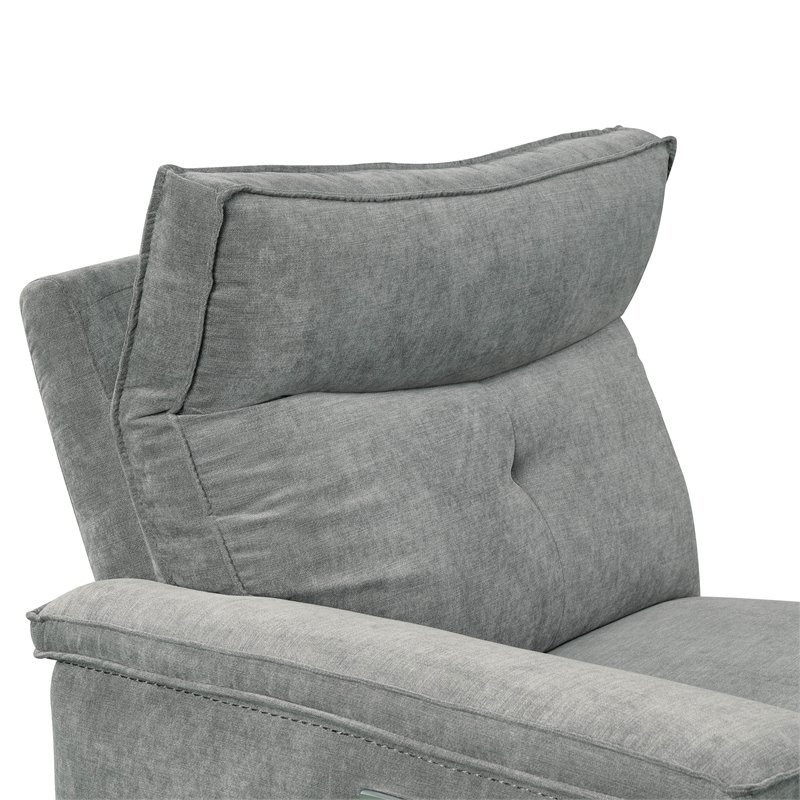 Pemberly Row 3-Piece Power Reclining Loveseat With USB & Cupholders in Dark Gray
