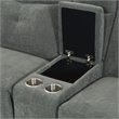 Pemberly Row 3-Piece Power Reclining Loveseat With USB & Cupholders in Dark Gray