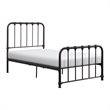 Pemberly Row Twin Metal Platform Bed With Traditional Accents in Dark Bronze