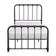 Pemberly Row Twin Metal Platform Bed With Traditional Accents in Dark Bronze