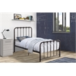 Pemberly Row Twin Metal Platform Bed With Traditional Accents in Dark Bronze