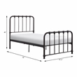 Pemberly Row Twin Metal Platform Bed With Traditional Accents in Dark Bronze
