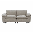 Pemberly Row Chenille Loveseat With Reversible Cushions in Dark Pewter