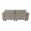 Pemberly Row Chenille Loveseat With Reversible Cushions in Dark Pewter
