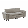 Pemberly Row Chenille Loveseat With Reversible Cushions in Dark Pewter