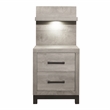 Pemberly Row Nightstand With LED Wall Panel and Power Outlet in Light Gray
