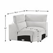 Pemberly Row Modular Corner Seat With Adjustable Headrest in Light Gray