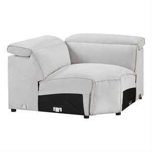 Pemberly Row Modular Corner Seat With Adjustable Headrest in Light Gray