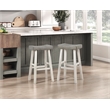 Pemberly Row 4-Piece Wood Pub Height Dining Set in White and Coffee