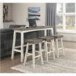 Pemberly Row 4-Piece Wood Pub Height Dining Set in White and Coffee