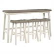 Pemberly Row 4-Piece Wood Pub Height Dining Set in White and Coffee