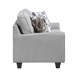 Pemberly Row Chenille Loveseat With Reversible Cushions and Pillows in Gray