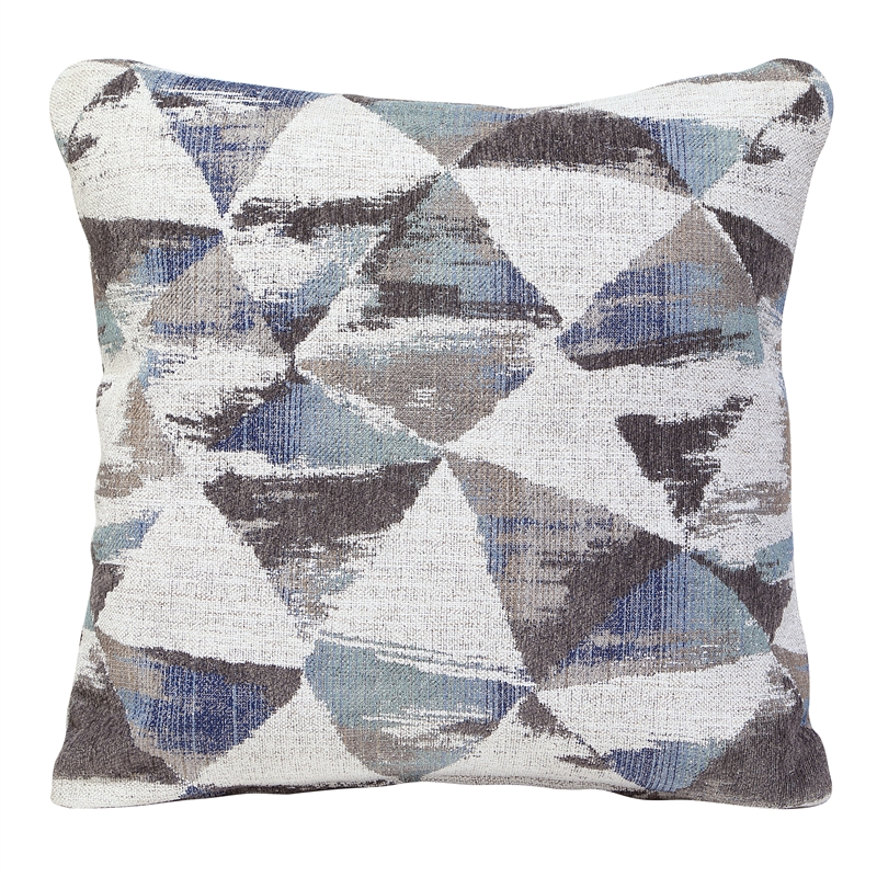 Pemberly Row Chenille Loveseat With Reversible Cushions and Pillows in Gray