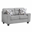 Pemberly Row Chenille Loveseat With Reversible Cushions and Pillows in Gray