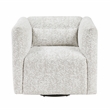 Pemberly Row Jacquard 360-Degree Swivel Cube Chair With Lumbar Pillow in Beige