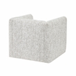 Pemberly Row Jacquard 360-Degree Swivel Cube Chair With Lumbar Pillow in Beige