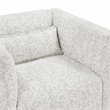Pemberly Row Jacquard 360-Degree Swivel Cube Chair With Lumbar Pillow in Beige
