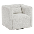 Pemberly Row Jacquard 360-Degree Swivel Cube Chair With Lumbar Pillow in Beige