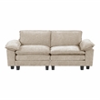 Pemberly Row Chenille Loveseat With Reversible Zippered Cushions in Taupe