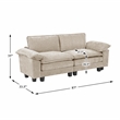 Pemberly Row Chenille Loveseat With Reversible Zippered Cushions in Taupe