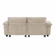 Pemberly Row Chenille Loveseat With Reversible Zippered Cushions in Taupe