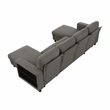 Pemberly Row Boucle U-Shaped Sectional With 2 Chaises & Pull-Out Bed in Brown