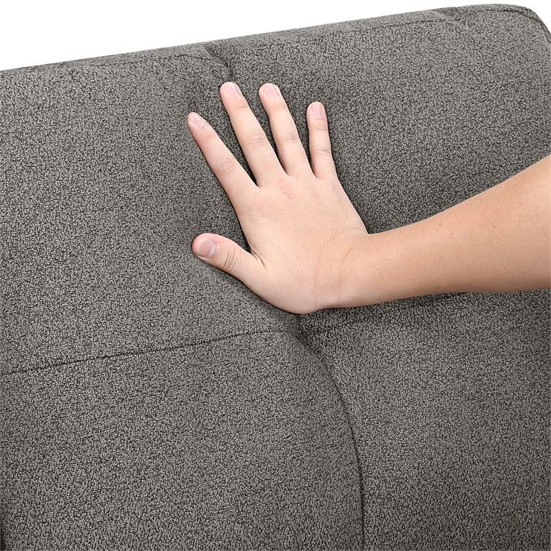 Pemberly Row Boucle U-Shaped Sectional With 2 Chaises & Pull-Out Bed in Brown
