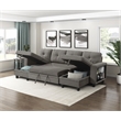 Pemberly Row Boucle U-Shaped Sectional With 2 Chaises & Pull-Out Bed in Brown
