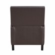 Pemberly Row Faux Leather Upholstered Push Back Recliner in Dark Brown