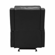 Pemberly Row Faux Leather Glider Manual Recliner With Tab Pull in Black