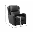 Pemberly Row Faux Leather Glider Manual Recliner With Tab Pull in Black