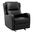 Pemberly Row Faux Leather Glider Manual Recliner With Tab Pull in Black