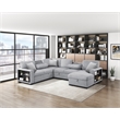 Pemberly Row Boucle 4-Piece Sectional With Right Chaise and Pull-Out Bed in Gray