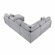 Pemberly Row Boucle 4-Piece Sectional With Right Chaise and Pull-Out Bed in Gray