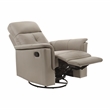 Pemberly Row Top-Grain Leather Swivel Glider Reclining Chair in Latte