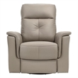 Pemberly Row Top-Grain Leather Swivel Glider Reclining Chair in Latte