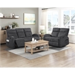 Pemberly Row Microfiber Wall-Hugger Double Reclining Loveseat in Dark Gray