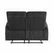 Pemberly Row Microfiber Wall-Hugger Double Reclining Loveseat in Dark Gray