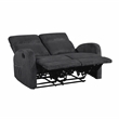 Pemberly Row Microfiber Wall-Hugger Double Reclining Loveseat in Dark Gray