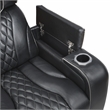 Pemberly Row Top-Grain Leather Power Reclining Loveseat in Black