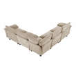 Pemberly Row Chenille 5-Piece Modular Sectional 300 lb Per Seat in Taupe
