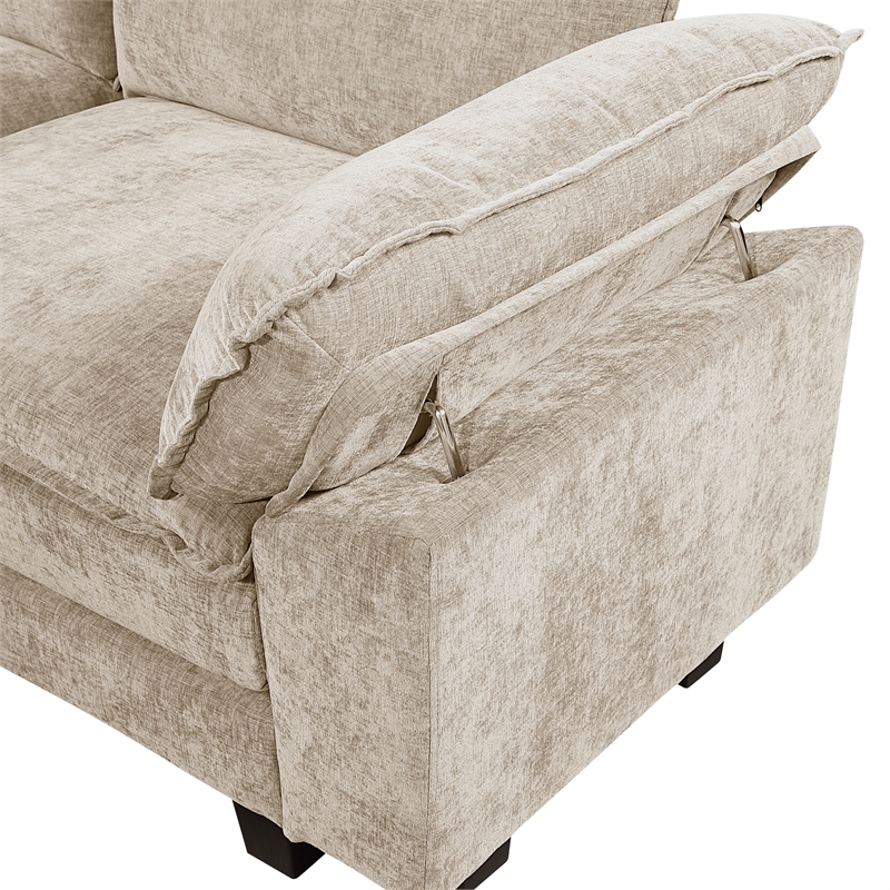 Pemberly Row Chenille 5-Piece Modular Sectional 300 lb Per Seat in Taupe