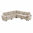 Pemberly Row Chenille 5-Piece Modular Sectional 300 lb Per Seat in Taupe